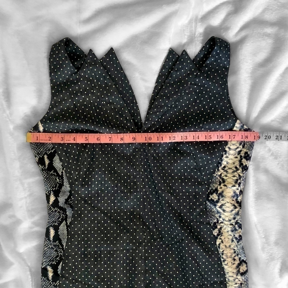 Vintage Christian Chenail Navy Polkadot Dress Size 8 - Picture 3 of 7